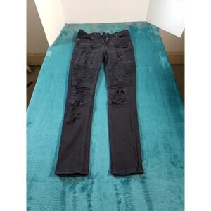 Freehold Jeans Sz 30x30 Mens Black Pants Stretch Skinny Distressed Casual